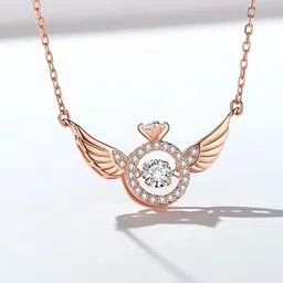 DressBerry Trendy Angel Wings Moving Crystal Rose-gold Chain image 3