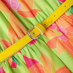 Hola Bonita Girls Floral Printed Flared Sleeves Georgette Fit and Flare Dress image 5