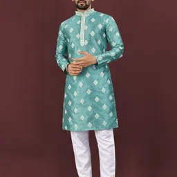krm Men Embroidered Viscose Rayon Straight Kurta-picture-14