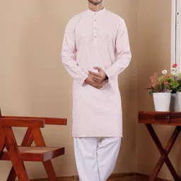 Rawayi Men Geometric Thread Work Kurta-picture-38