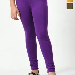 KAYU Girls Pack Of 3 Churidar Length Leggings-image-69