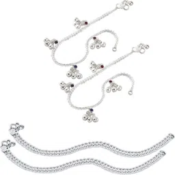 Lila Set Of 2 Ghungroo Beaded Anklets-picture-17