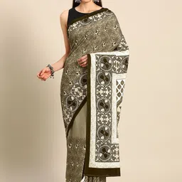 BUTA BUTI Women Ethnic Motifs Printed Pure Cotton Saree-picture-26