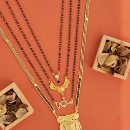 Bhanu diam Gold-Plated Brass Mangalsutra-picture-11