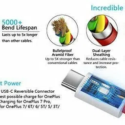 SANNO WORLD USB Type C Cable 6.5 A 1.2 m Copper Braiding 65W/6.5A SUPER FAST CHARGING CABLE /SUPERVOOC/SUPERDART/VOOC/DART/DASH/WARP image 4
