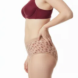 FiveFlag Pack Of 3 Printed Combed Cotton Mid-Rise Hipster Briefs image 4