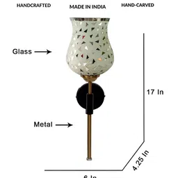 Devansh White Metal Traditional Abstract Shaped Shaped Wall Lamp image 4