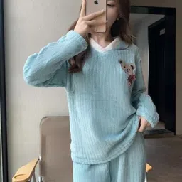 Lugo Women V Neck Night suit-picture-29