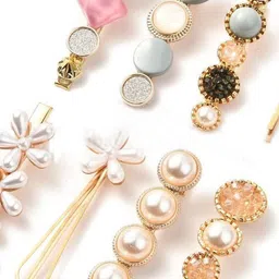 GLOSSY Women Set of 8 Korean Clips and Bobby Pins image 2