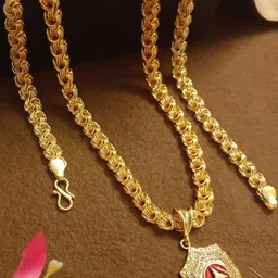 SHANKHRAJ MALL Gold-Plated Pendants with Chains-picture-42