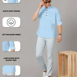 ZELINCO Men Thread Work Kurta image 5