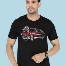 NOBLE HUSTLE Men Graphic Printed Round Neck Cotton T-shirt-picture-40