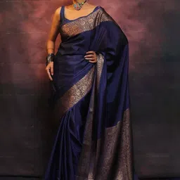 AAVEE Woven Design Zari Silk Blend Saree-picture-29