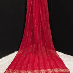 Trendmalls Stripped Zari Work Chinon Silk Dupatta-picture-24