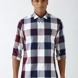 Peter England Casuals Men Slim Fit Buffalo Checks Opaque Checked Casual Shirt-picture-36