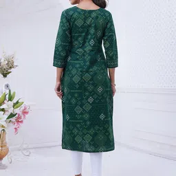Jevi Prints Geometric Printed Notch Neck Pure Cotton Straight Kurta image 4