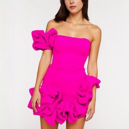 bebe Women Off-Shoulder Ruffles Bodycon Mini Dress-image-28