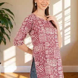 Brownverse Print Ethnic Cotton Top-picture-21