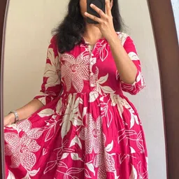 CORSICA Floral Print Fit & Flare Midi Dress-image-77
