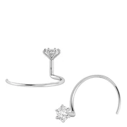 SOMYA Set Of 2 Sterling Silver Zircon-Studded Nosepin image 5