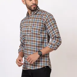 MODERNITY Men Comfort Slim Fit Tartan Checks Checked Casual Shirt image 4