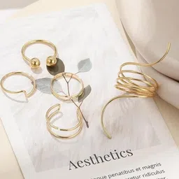 Tipsy closet Set of 5 Stainless Steel Gold Plated Stainless Steel Ring image 5