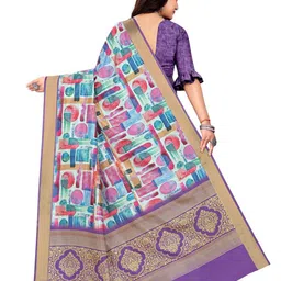 Garden Vareli Geometric Printed Banarasi Saree image 4
