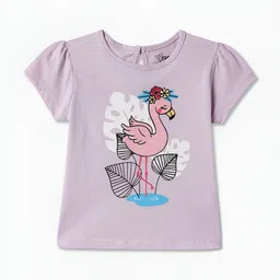 R&B Girls Graphic Printed Round Neck Cotton T-shirt-picture-24