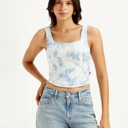 levi's Women's Tie-Dye White Square Neck Corset Top-picture-21