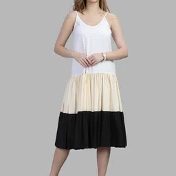 Autumn Hues Colourblocked Fit & Flare Dress-picture-39