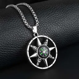 THE MEN GIFT Men Silver-Plated Contemporary Pendant With Chain-picture-32