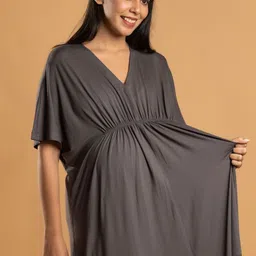 Block Hop Maternity Kaftan Midi Dress image 2