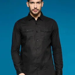 NEON CHILLIE Men Solid Spread Collar Casual Shirt-image-23
