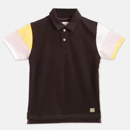 Cherry Crumble Boys Colourblocked Polo Collar T-shirt-image-29