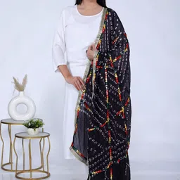 VL SAREES Embroidered Bandhani Dupatta with Mirror Work-picture-37