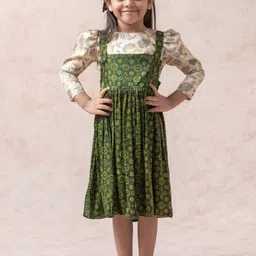 THETAA Girls Floral Printed Pinafore Dress-image-25