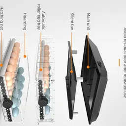 tm&w Fully Automatic 12v Dc 220v AC Power 64 Duck Goose Chicken Eggs Incubato Egg Incubator image 3