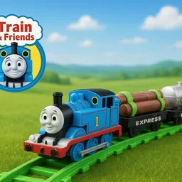 bharattoys Battery Operated Cartoon Train Set with Track for Kids | 11 Pcs Toy Train-picture-16