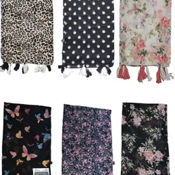 stole mate yours forever Printed Chiffon Women Multicolor Stole, Scarf image 4