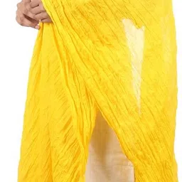 siddhi leggings Cotton Blend Solid Yellow Women Dupatta image 3