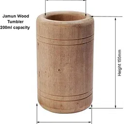schrodinger 11001 Diabetes Sugar Control Wooden Glass Tumbler 200ml Ayurvedic Jamun Wood Glass Water/Juice Glass-picture-32