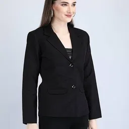 bombshell Women Solid Single Breasted Formal Blazer image 4