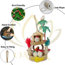 oanik Artificial Bird Nest Hanging for Wall & Home Decor Rope Craft Decorative Showpiece - 25 cm image 3