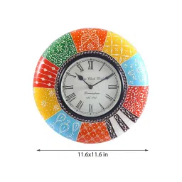 aapno rajasthan Multicolour Mdf+Handpainted Wall Clock image 3