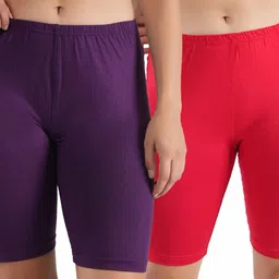 orlizea Pack of 2 Solid Women Multicolor Cycling Shorts-picture-16