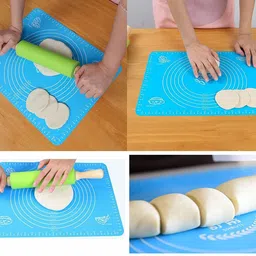 shafire Reusable Non-Stick Pastry Mat for Pastry Rolling with Measurements Silicone Cake Server image 3