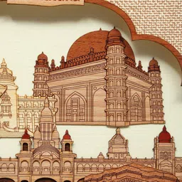 Exotic India Brown & Beige Wooden Carved Wall Art image 4