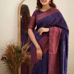 Vidula Fashion Woven Design Zari Banarasi Saree with Blouse Piece image 3
