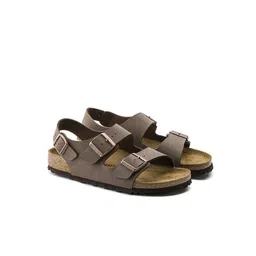 Birkenstock Milano Birko-Flor Birkibuc mocca Narrow Width Back Strap Sandals image 4
