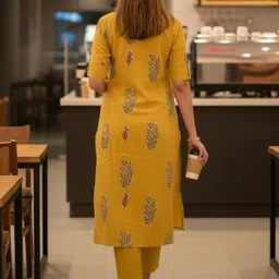 KALINI Women Ethnic Motifs Printed Regular Kurta with Trousers image 4